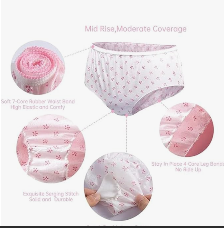 LOOPE Women Cotton Disposable Panties for Travelling/Spa/Surgery/Periods/Postpartum (Pack of 6) XX-Large White