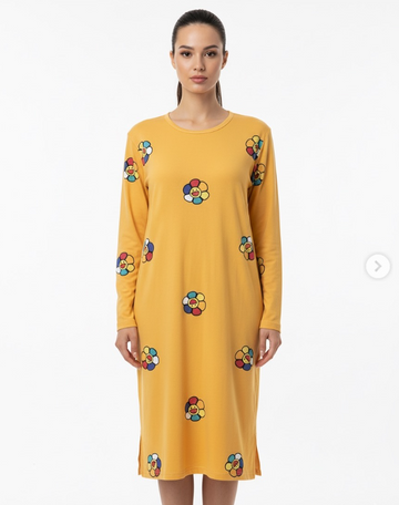 LOOPE Night Gown for Women | Full Sleeves Knee Length Nightgown Girls | Cotton Nighty Dress | Comfortable Maxi | Short Length | Stylish Sleepwear | Fancy Sleepwear ,Nightweartem Dimensions LxWxH 20 x 15 x 5 Centimeters,