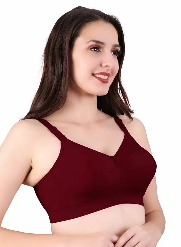 Riza CottonFit Plus Size bra Color Marun